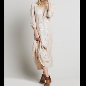 Free People Embroidered Fable Dress -Cream